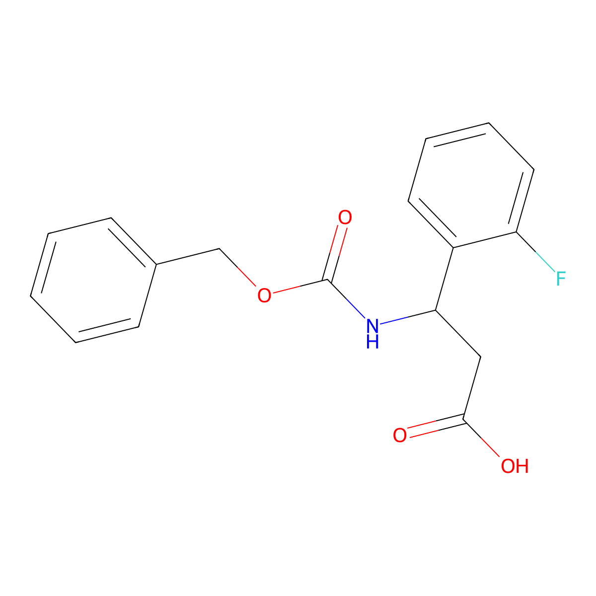 (3R)-3-{[(benzyloxy)carbonyl]amino}-3-(2-fluorophenyl)propanoic acid molecular structure, CAS 1704978-85-7