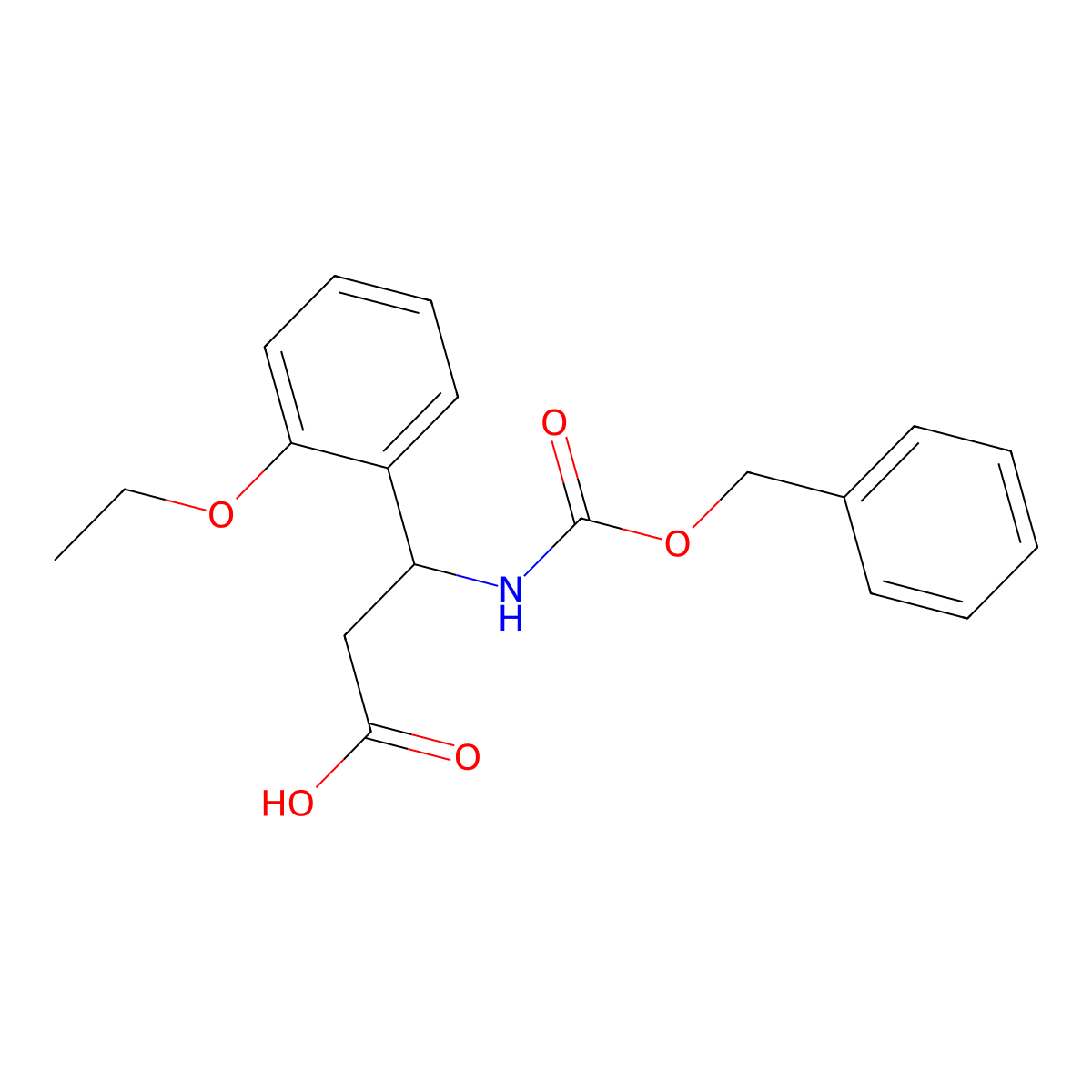 (3S)-3-{[(benzyloxy)carbonyl]amino}-3-(2-ethoxyphenyl)propanoic acid molecular structure, CAS 1704978-89-1