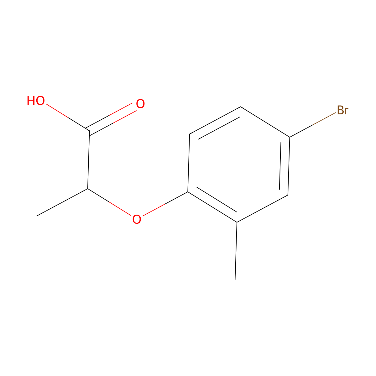 (2S)-2-(4-bromo-2-methylphenoxy)propanoic acid molecular structure, CAS 1704980-08-4