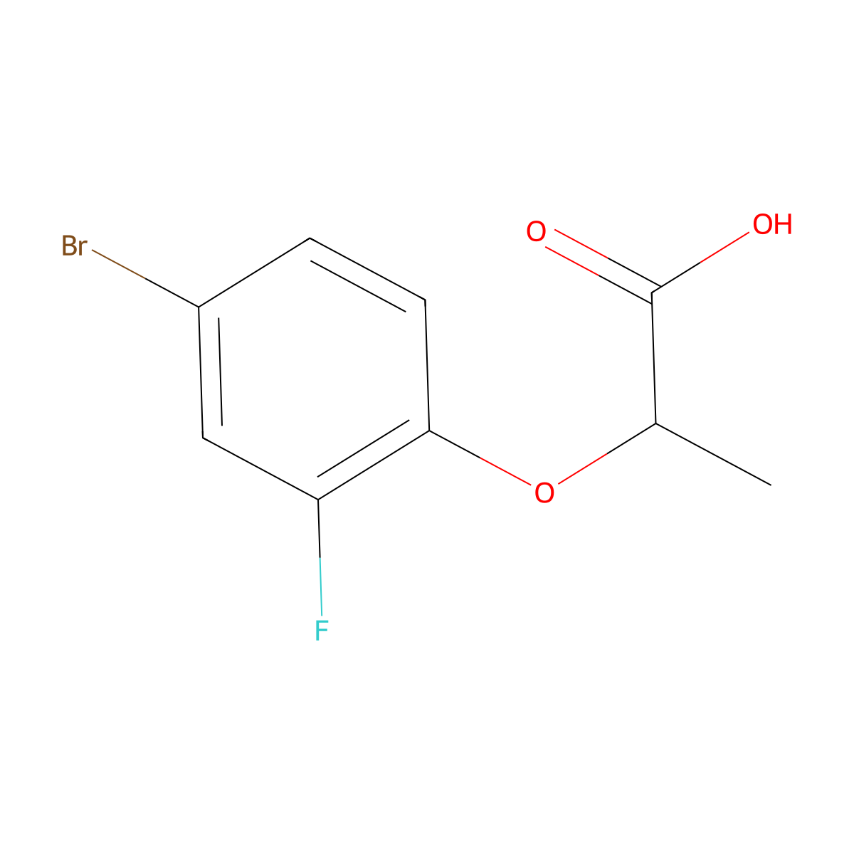 (2S)-2-(4-bromo-2-fluorophenoxy)propanoic acid molecular structure, CAS 1704981-57-6