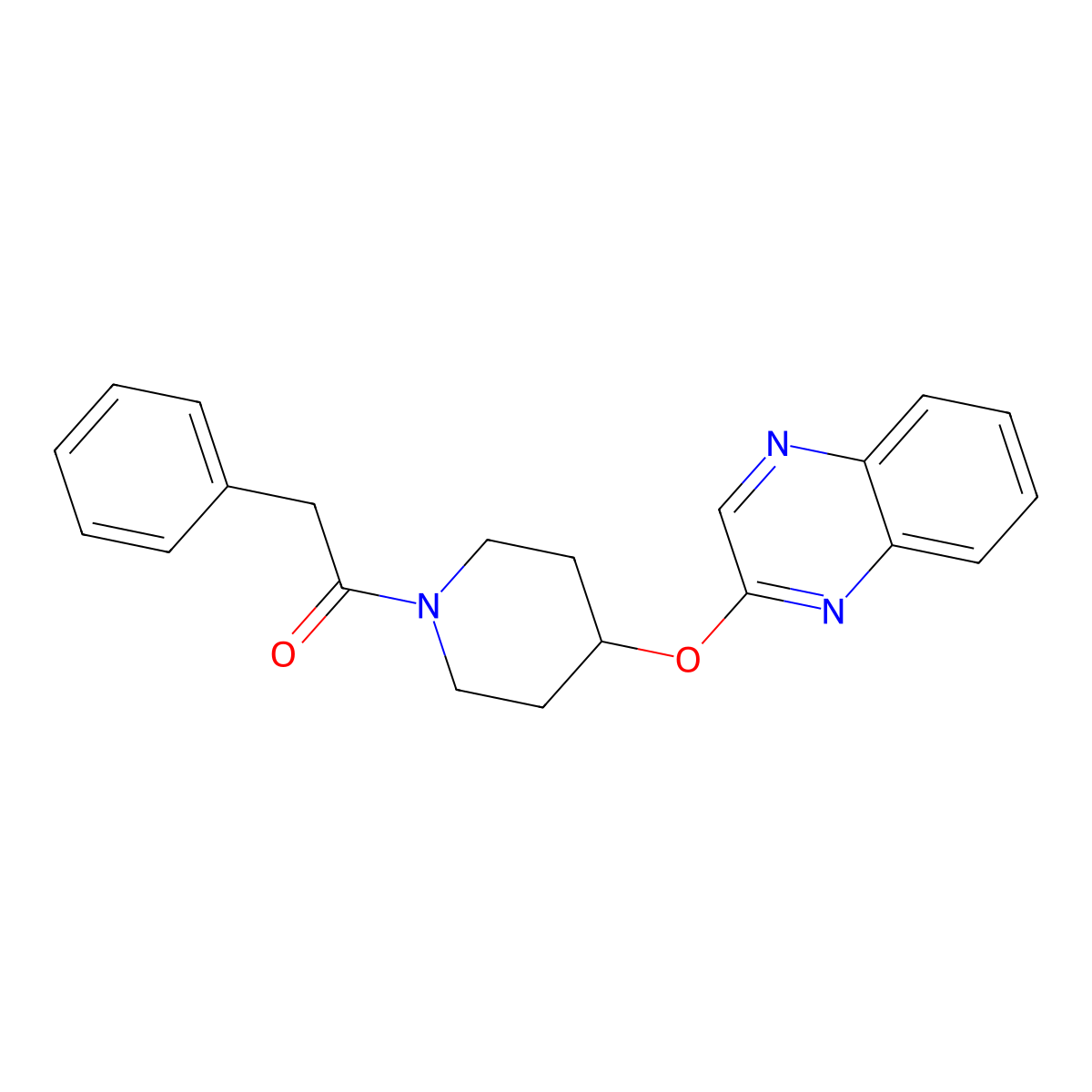 2-Phenyl-1-(4-(quinoxalin-2-yloxy)piperidin-1-yl)ethanone molecular structure, CAS 1704986-33-3