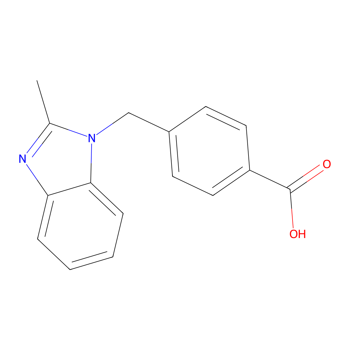4-[(2-Methylbenzimidazol-1-yl)methyl]benzoic acid molecular structure, CAS 170499-20-4
