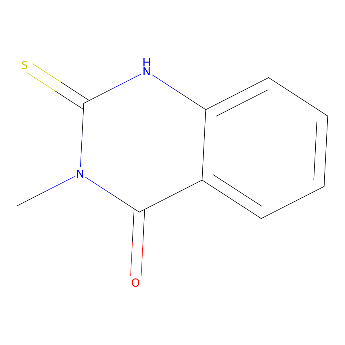3-Methyl-2-sulfanyl-3,4-dihydroquinazolin-4-one molecular structure, CAS 1705-09-5