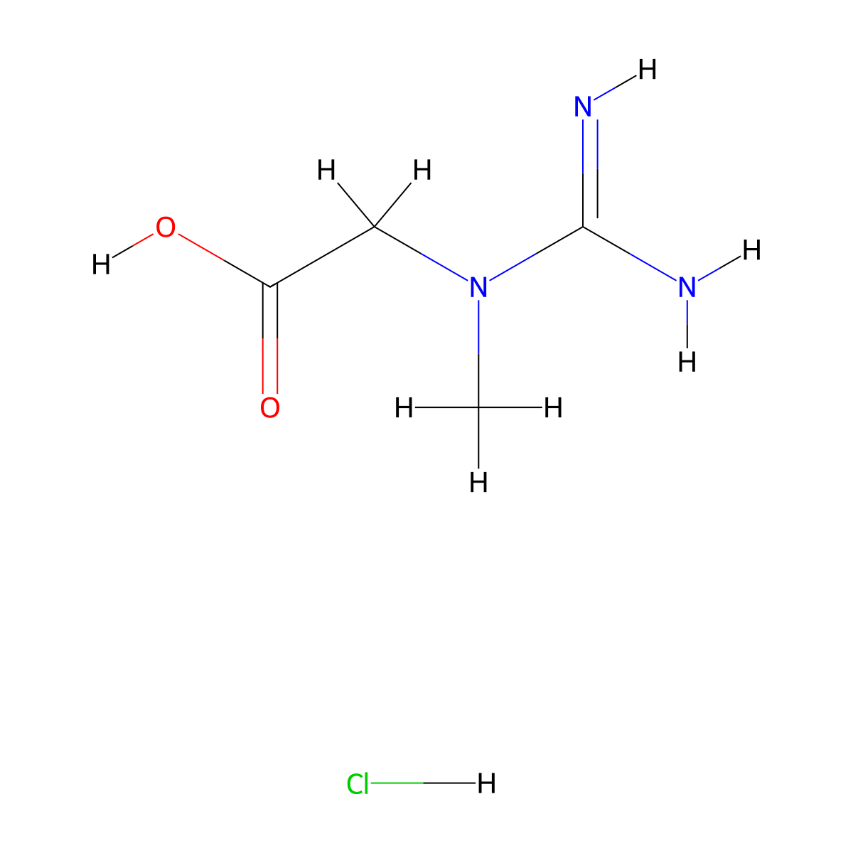 2-(Carbamimidoyl(methyl)amino)acetic acid;hydrochloride molecular structure, CAS 17050-09-8