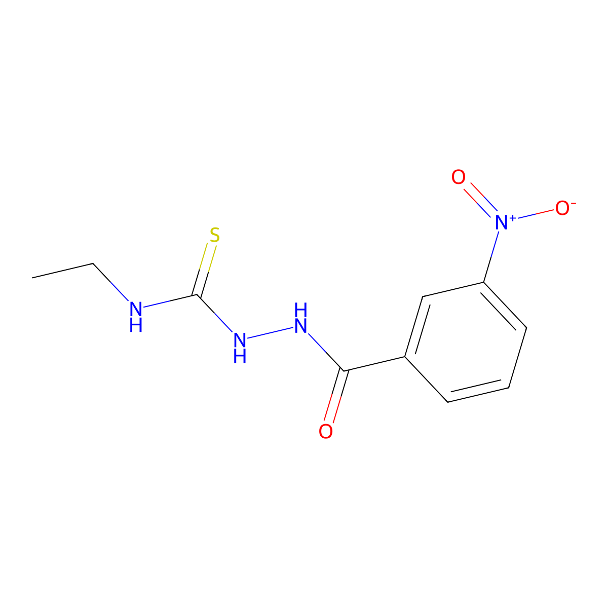 N-ethyl-2-(3-nitrobenzoyl)hydrazinecarbothioamide molecular structure, CAS 17050-28-1
