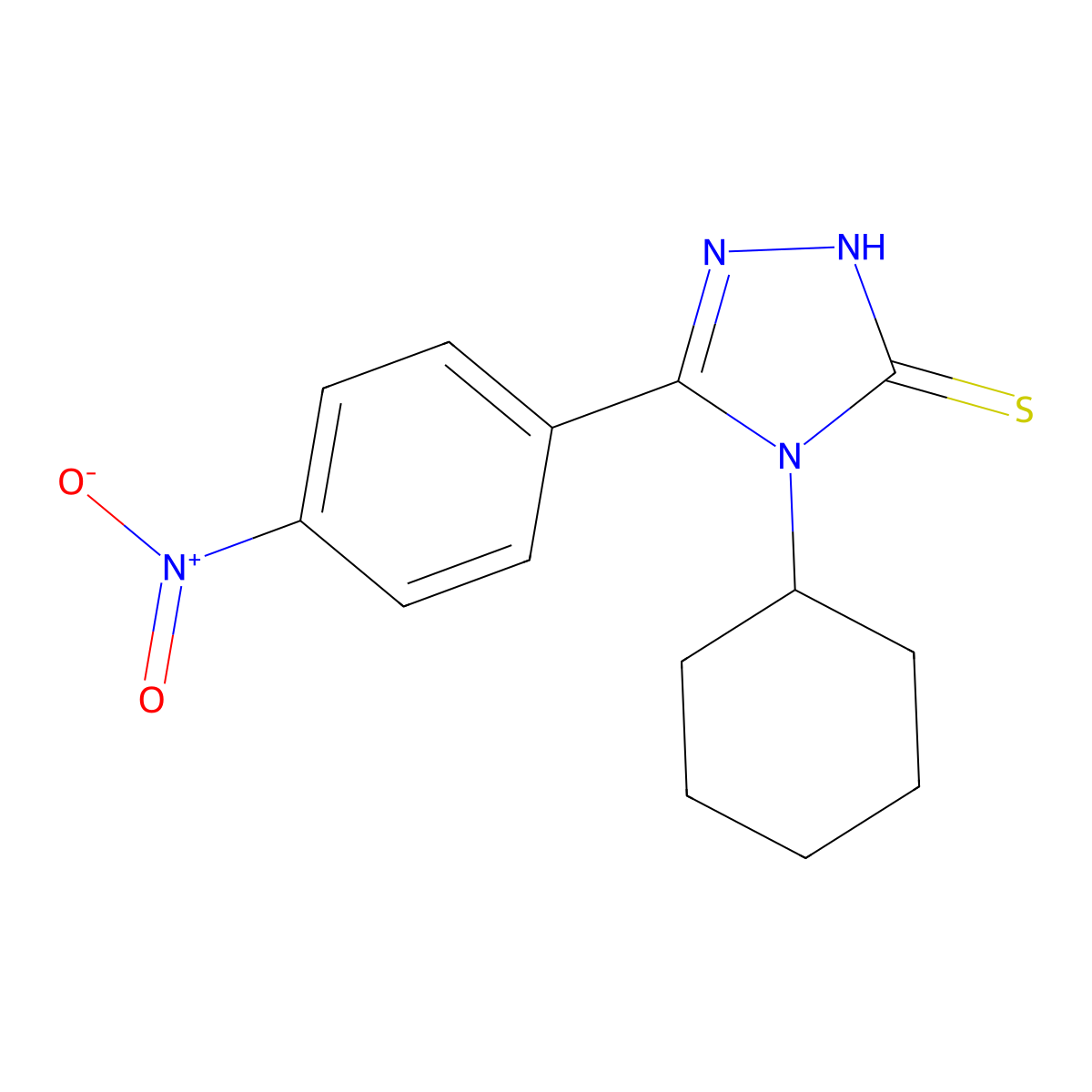 4-Cyclohexyl-5-(4-nitrophenyl)-4H-1,2,4-triazole-3-thiol molecular structure, CAS 17050-54-3