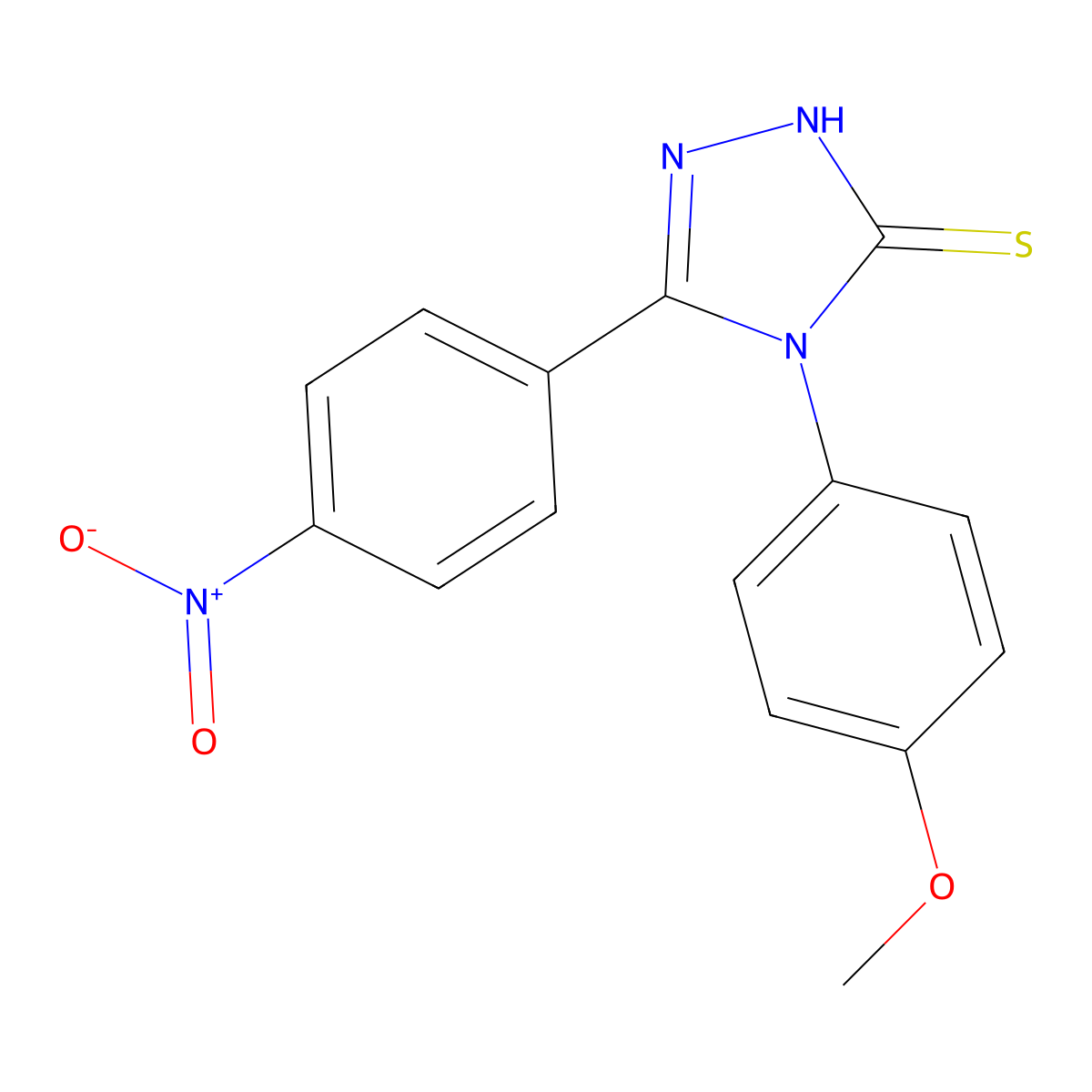 4-(4-methoxyphenyl)-5-(4-nitrophenyl)-4H-1,2,4-triazole-3-thiol molecular structure, CAS 17050-55-4