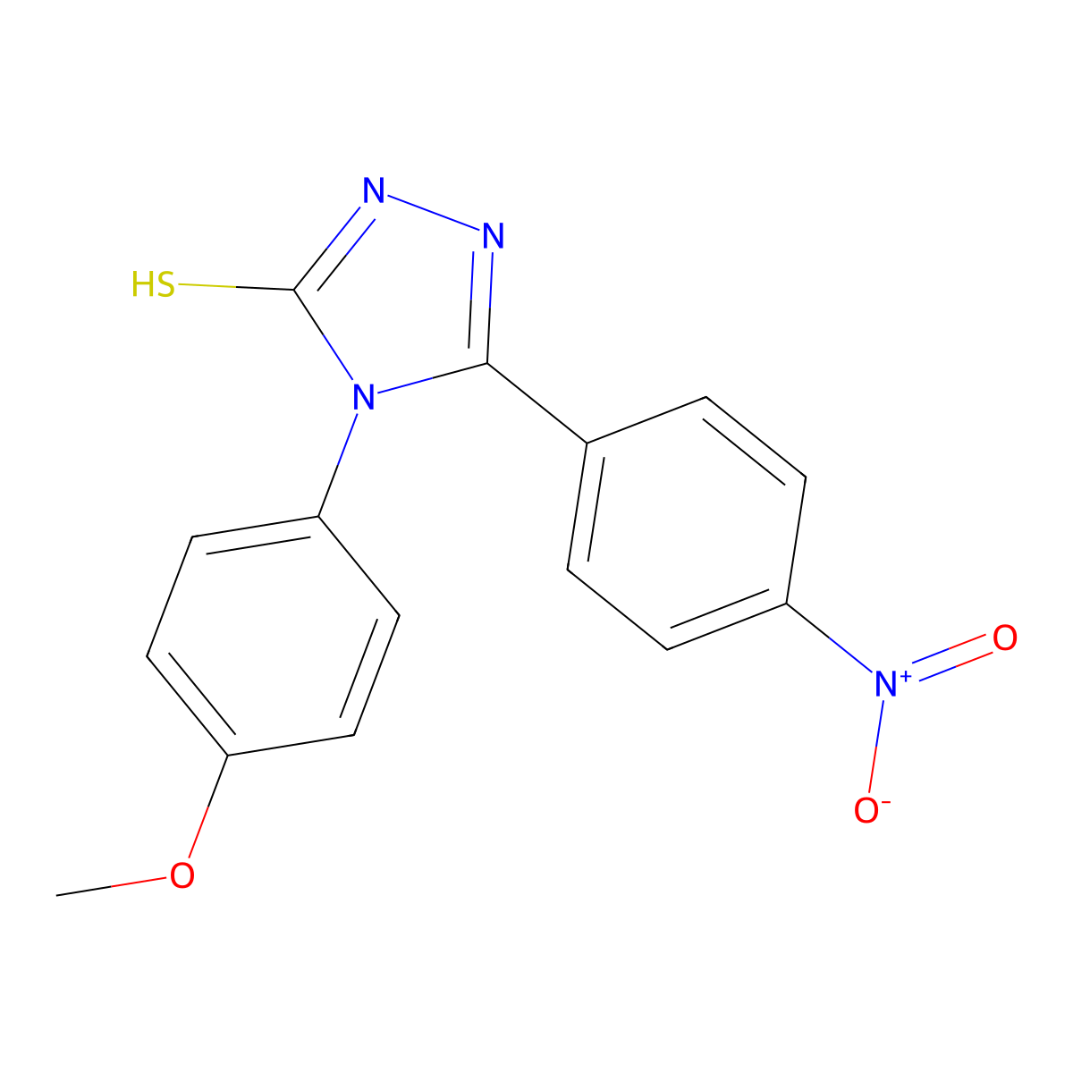 4-(4-methoxyphenyl)-5-(4-nitrophenyl)-4H-1,2,4-triazole-3-thiol molecular structure, CAS 17050-55-4