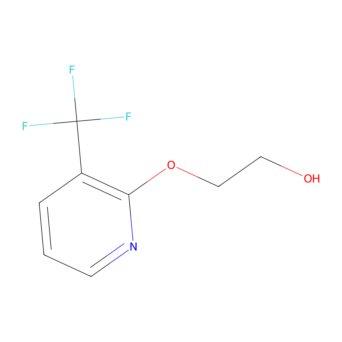 2-((3-(Trifluoromethyl)pyridin-2-yl)oxy)ethan-1-ol molecular structure, CAS 170502-07-5
