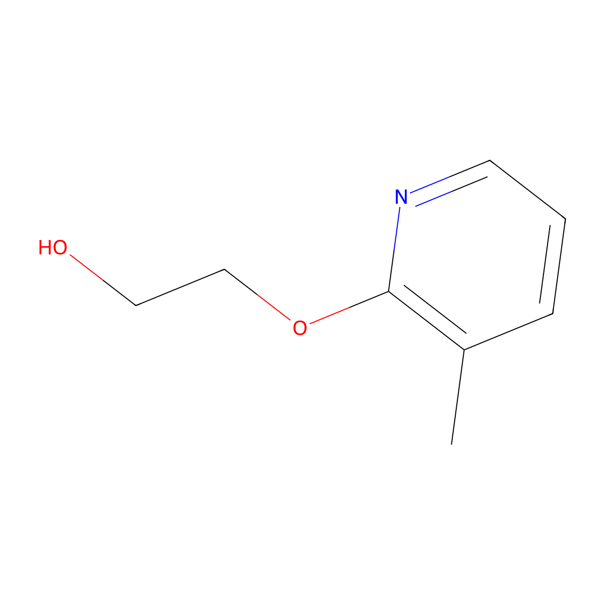 Ethanol, 2-[(3-methyl-2-pyridinyl)oxy]- molecular structure, CAS 170502-08-6