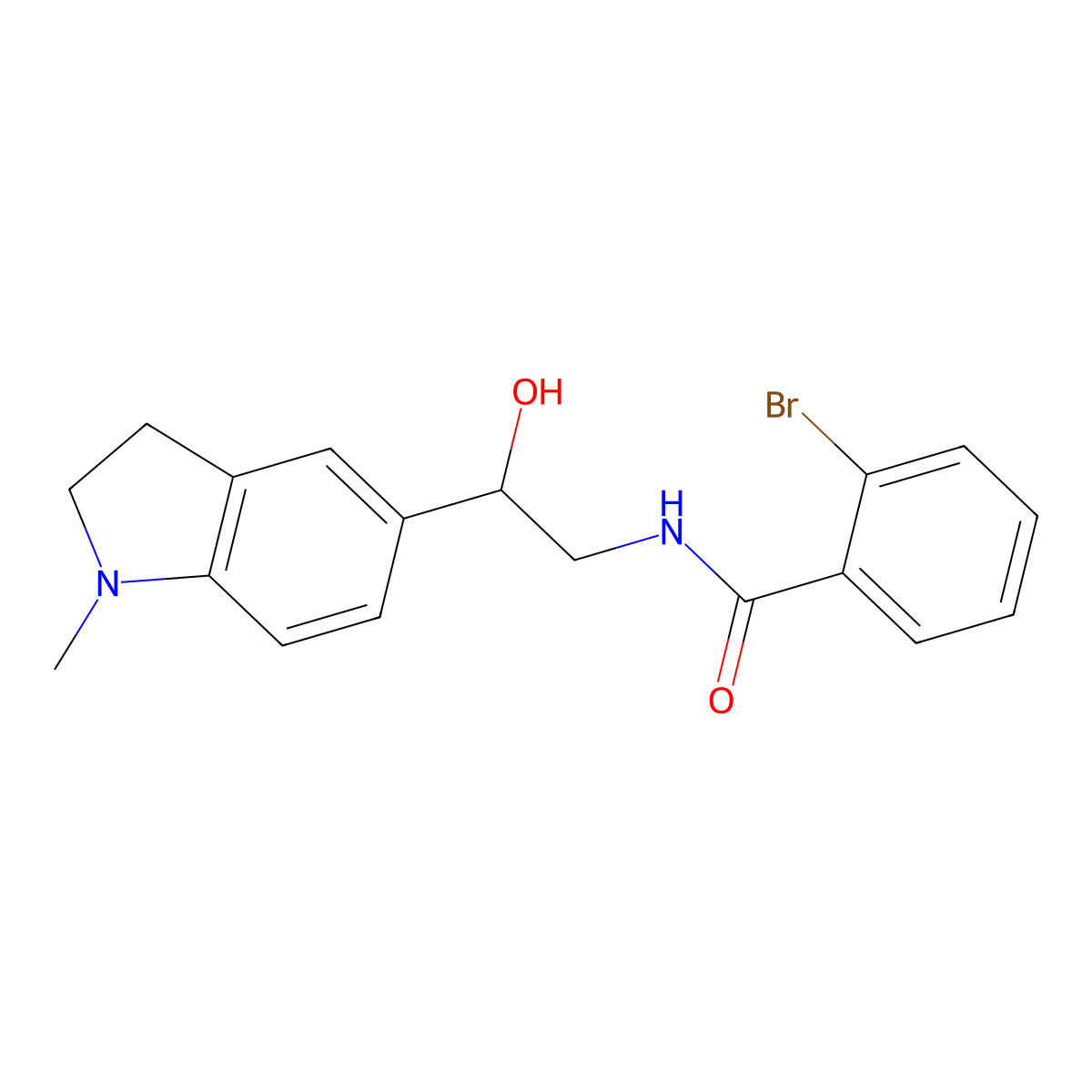 2-bromo-N-(2-hydroxy-2-(1-methylindolin-5-yl)ethyl)benzamide molecular structure, CAS 1705037-42-8