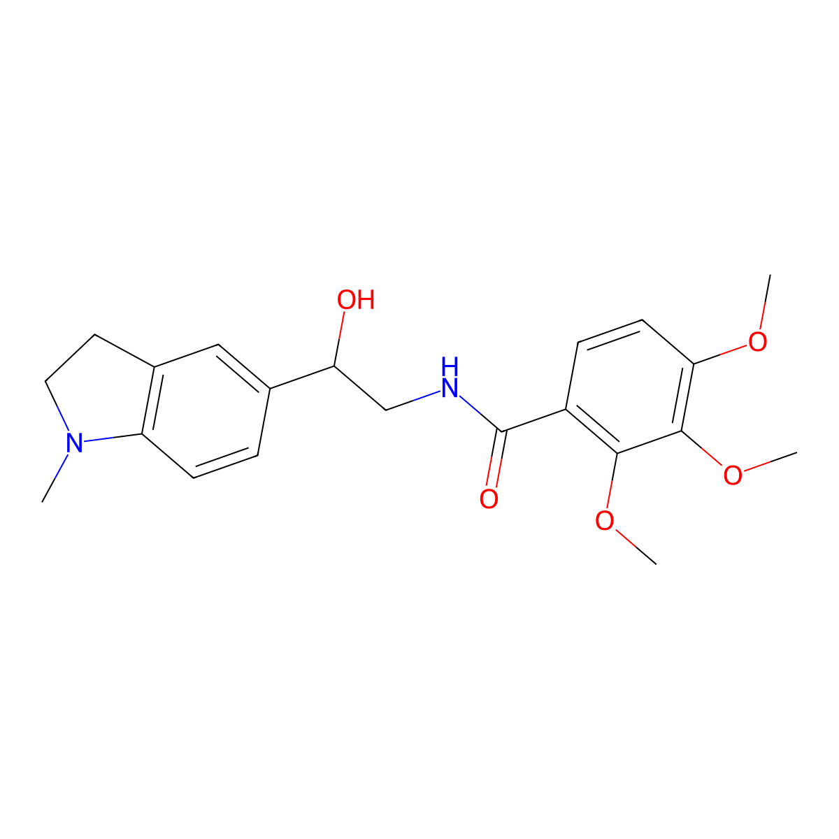 N-(2-hydroxy-2-(1-methylindolin-5-yl)ethyl)-2,3,4-trimethoxybenzamide molecular structure, CAS 1705037-53-1