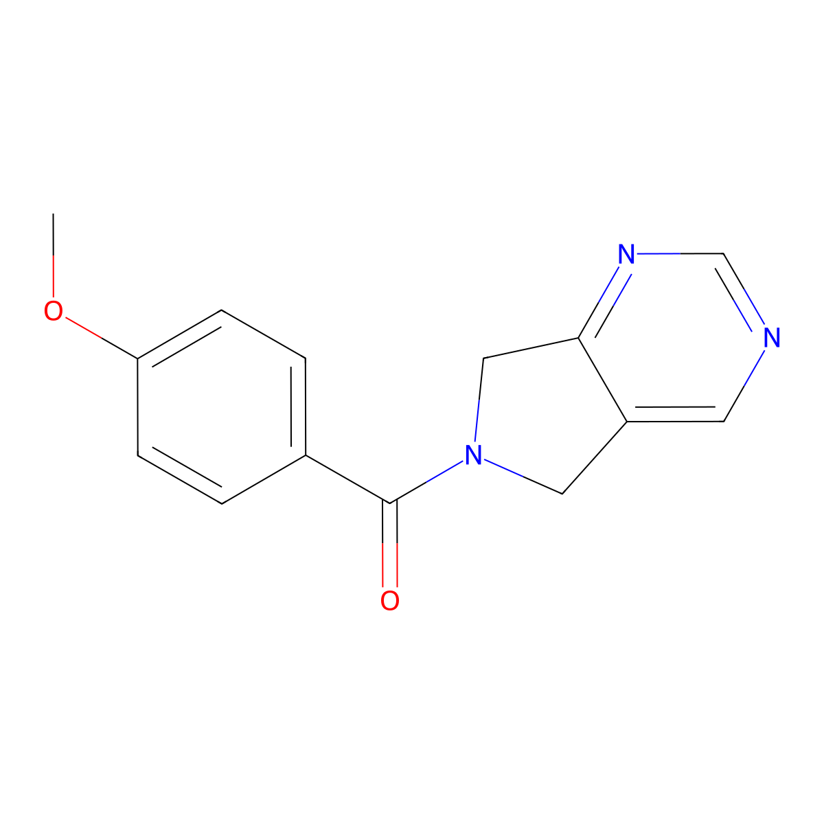 6-(4-methoxybenzoyl)-5H,6H,7H-pyrrolo[3,4-d]pyrimidine molecular structure, CAS 1705038-77-2