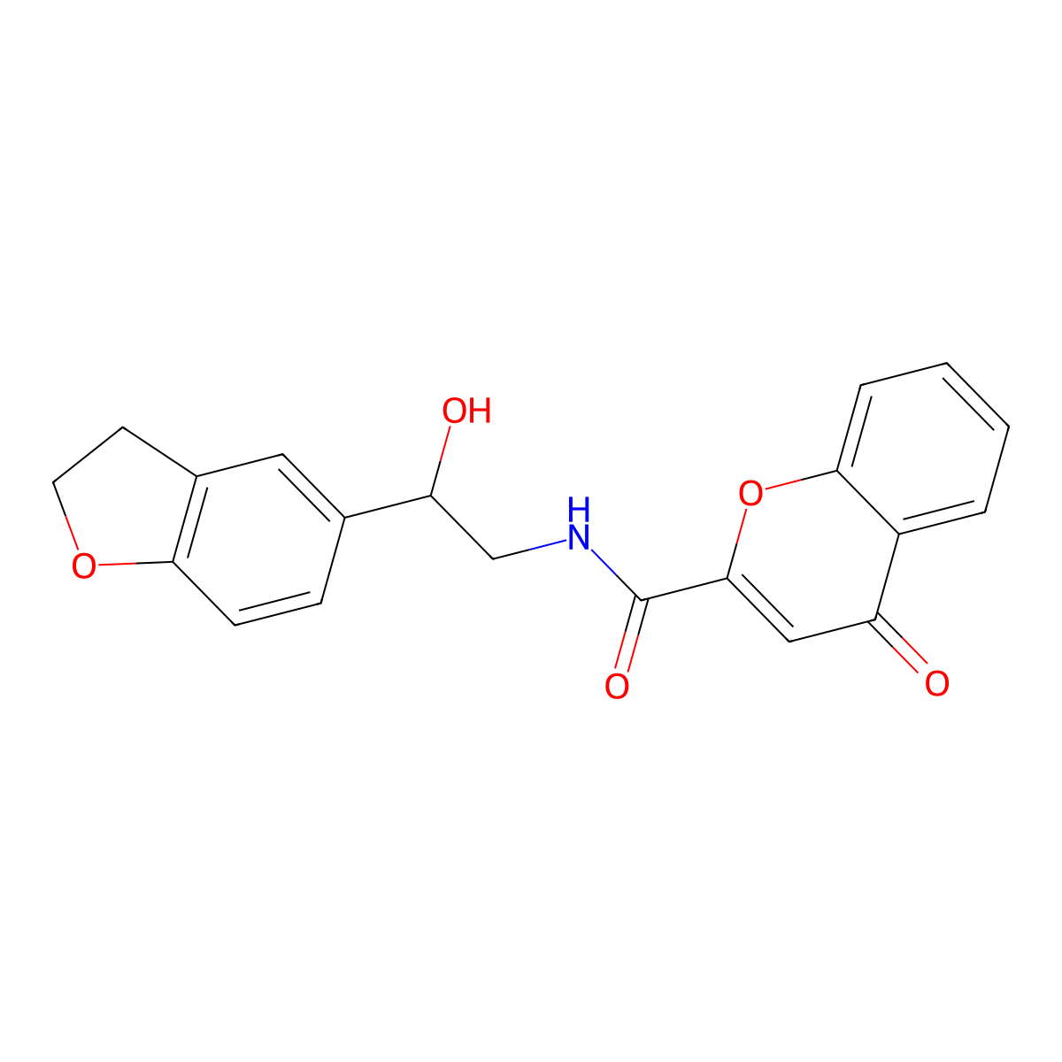 N-(2-(2,3-dihydrobenzofuran-5-yl)-2-hydroxyethyl)-4-oxo-4H-chromene-2-carboxamide molecular structure, CAS 1705040-49-8