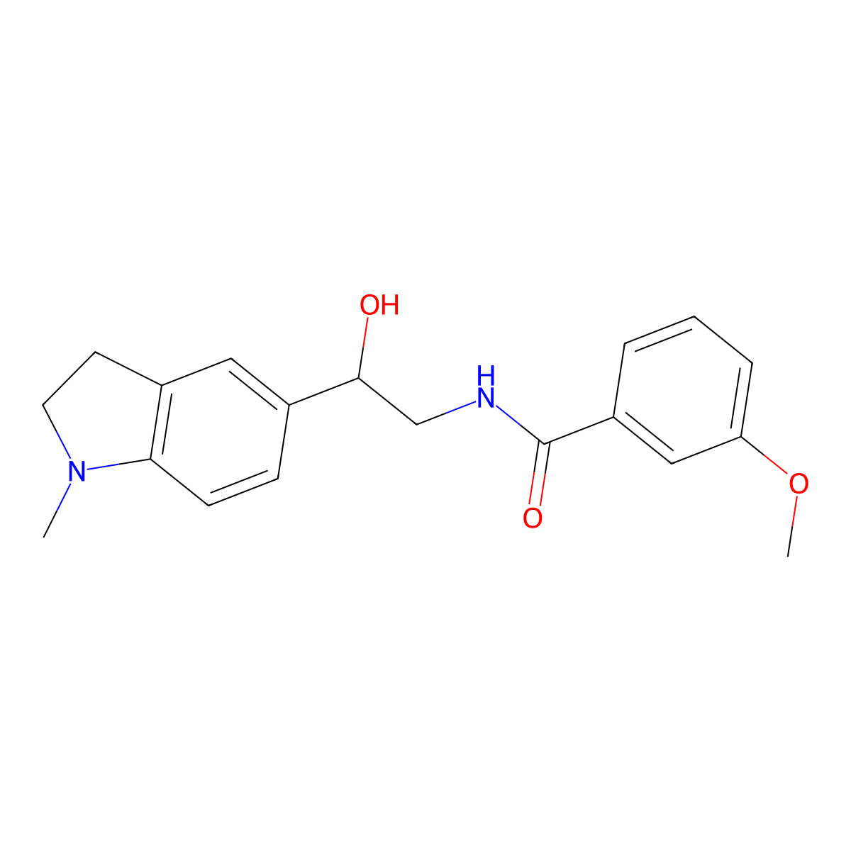 N-(2-hydroxy-2-(1-methylindolin-5-yl)ethyl)-3-methoxybenzamide molecular structure, CAS 1705042-44-9