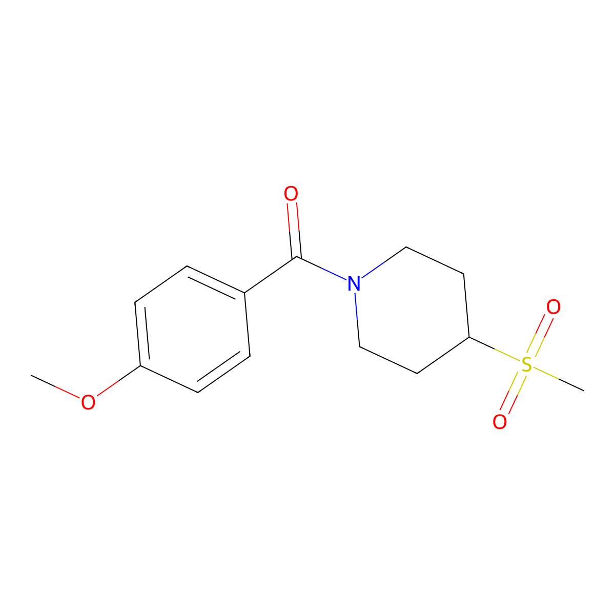 4-Methanesulfonyl-1-(4-methoxybenzoyl)piperidine molecular structure, CAS 1705044-02-5