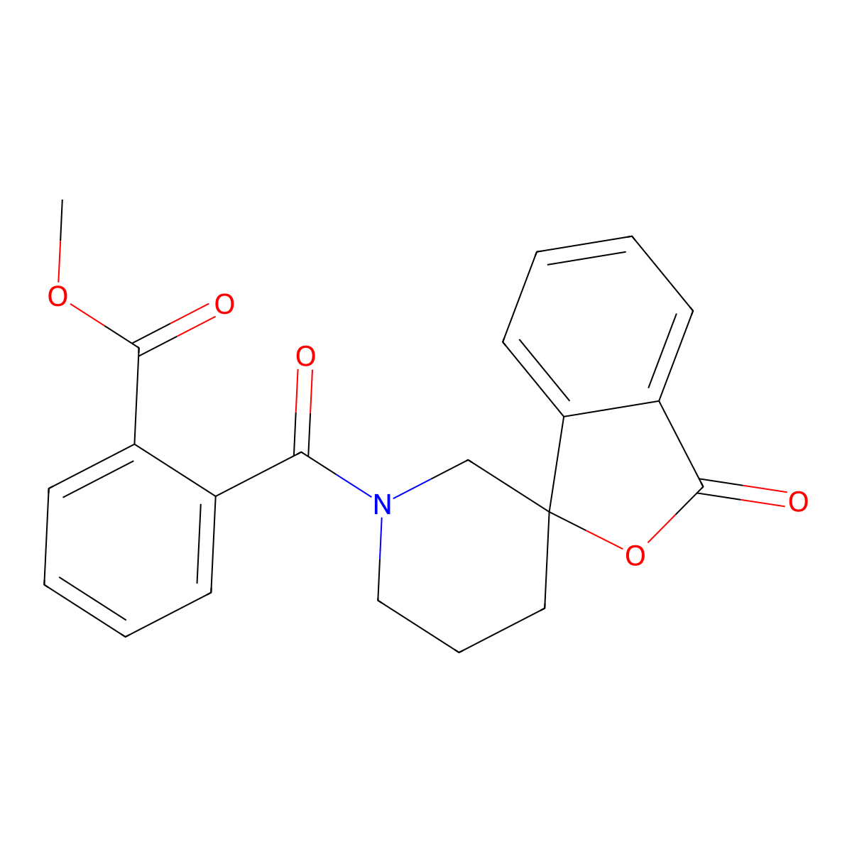 methyl 2-({3-oxo-3H-spiro[2-benzofuran-1,3'-piperidine]-1'-yl}carbonyl)benzoate molecular structure, CAS 1705057-16-4