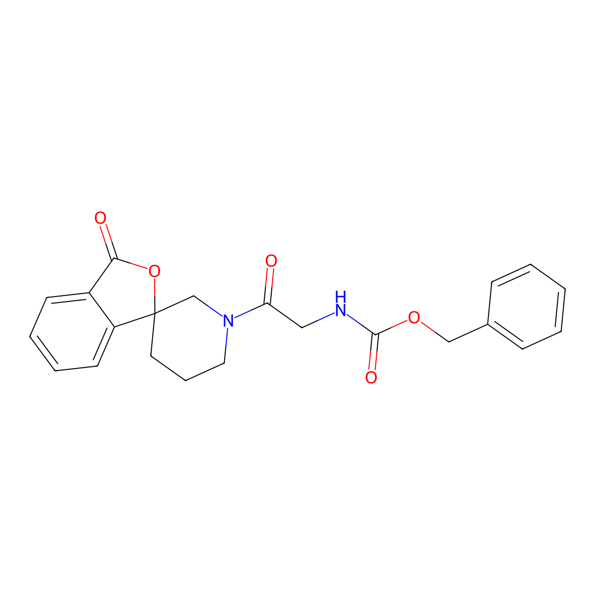 benzyl N-(2-oxo-2-{3-oxo-3H-spiro[2-benzofuran-1,3'-piperidine]-1'-yl}ethyl)carbamate molecular structure, CAS 1705057-81-3