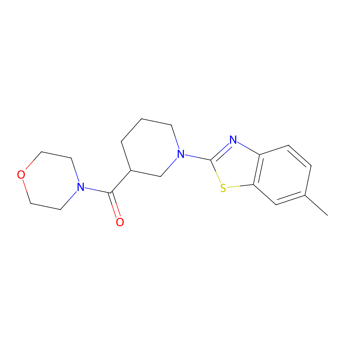 (1-(6-Methylbenzo[d]thiazol-2-yl)piperidin-3-yl)(morpholino)methanone molecular structure, CAS 1705058-05-4