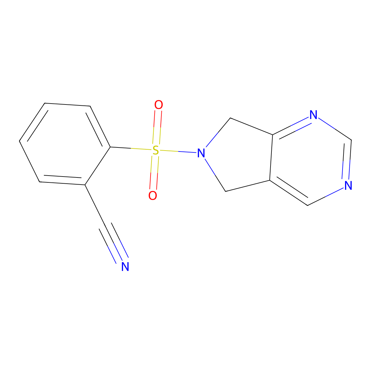 2-((5H-pyrrolo[3,4-d]pyrimidin-6(7H)-yl)sulfonyl)benzonitrile molecular structure, CAS 1705058-21-4