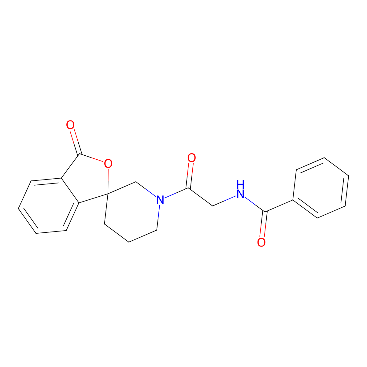 N-(2-oxo-2-{3-oxo-3H-spiro[2-benzofuran-1,3'-piperidine]-1'-yl}ethyl)benzamide molecular structure, CAS 1705060-82-7