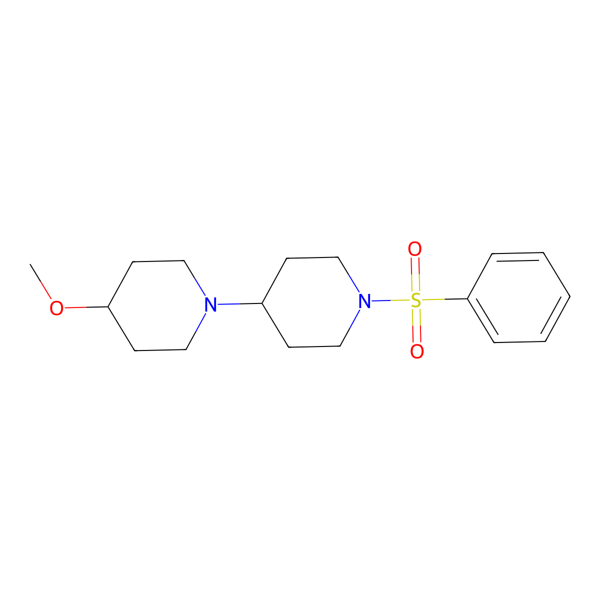 1'-(Benzenesulfonyl)-4-methoxy-1,4'-bipiperidine molecular structure, CAS 1705062-16-3