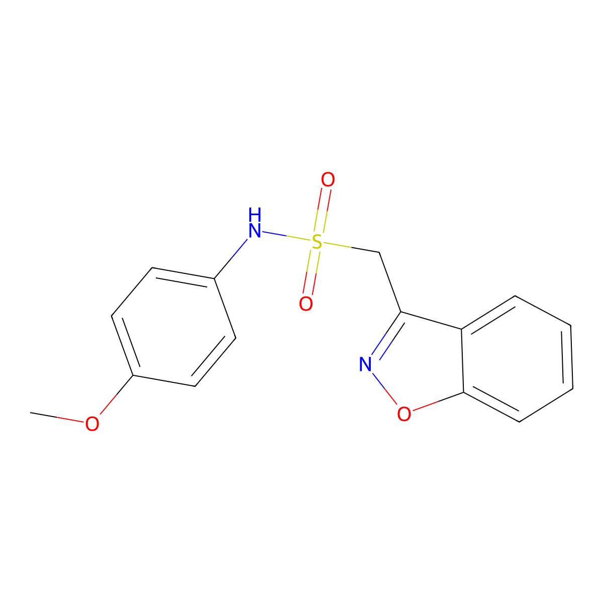 1-(benzo[d]isoxazol-3-yl)-N-(4-methoxyphenyl)methanesulfonamide molecular structure, CAS 1705062-96-9