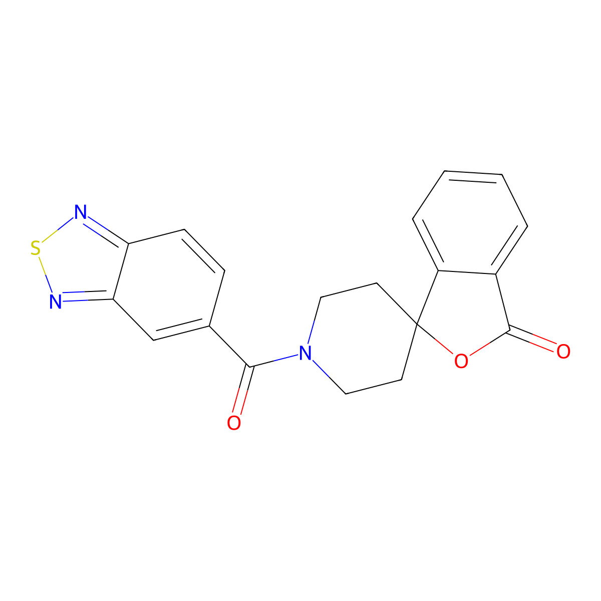 1'-(benzo[c][1,2,5]thiadiazole-5-carbonyl)-3H-spiro[isobenzofuran-1,4'-piperidin]-3-one molecular structure, CAS 1705066-73-4
