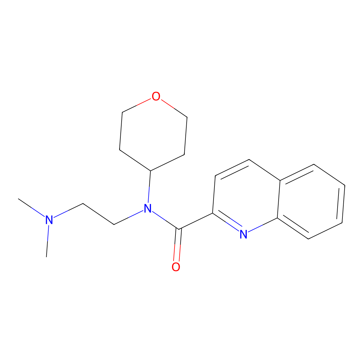 N-[2-(dimethylamino)ethyl]-N-(oxan-4-yl)quinoline-2-carboxamide molecular structure, CAS 1705081-75-9