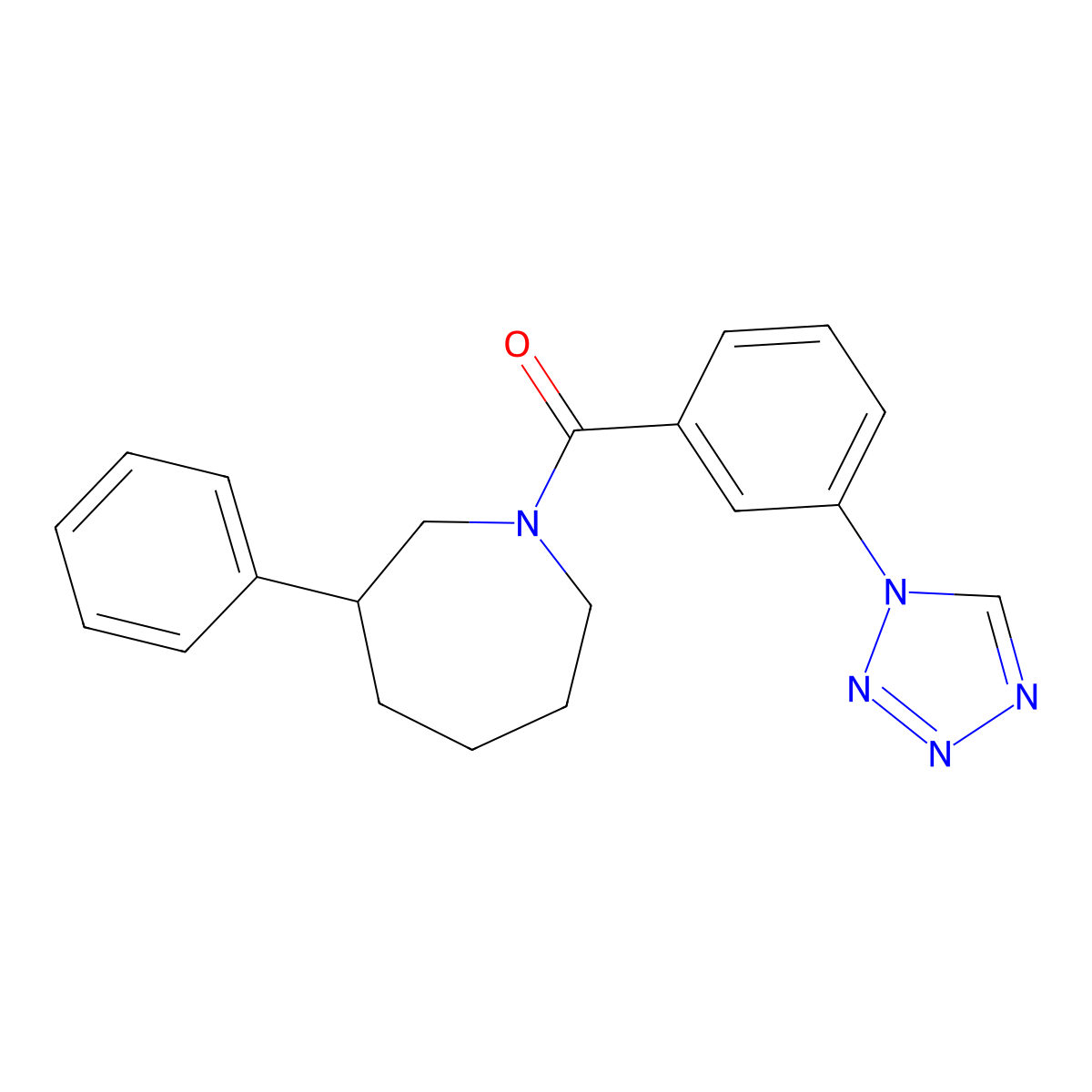 (3-(1H-tetrazol-1-yl)phenyl)(3-phenylazepan-1-yl)methanone molecular structure, CAS 1705084-81-6
