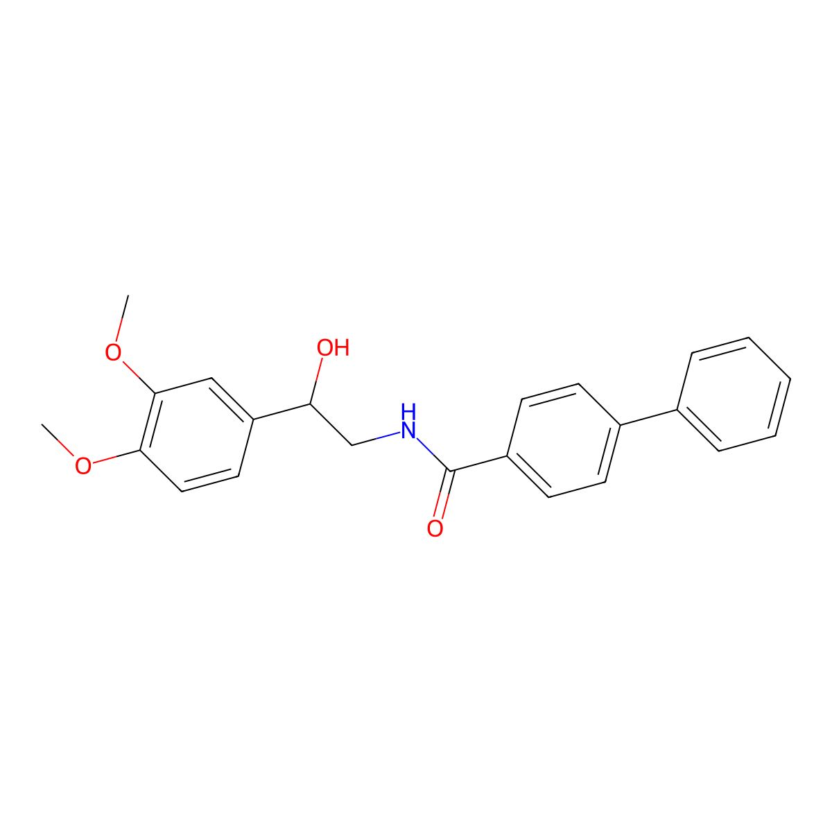 N-(2-(3,4-dimethoxyphenyl)-2-hydroxyethyl)-[1,1'-biphenyl]-4-carboxamide molecular structure, CAS 1705087-69-9