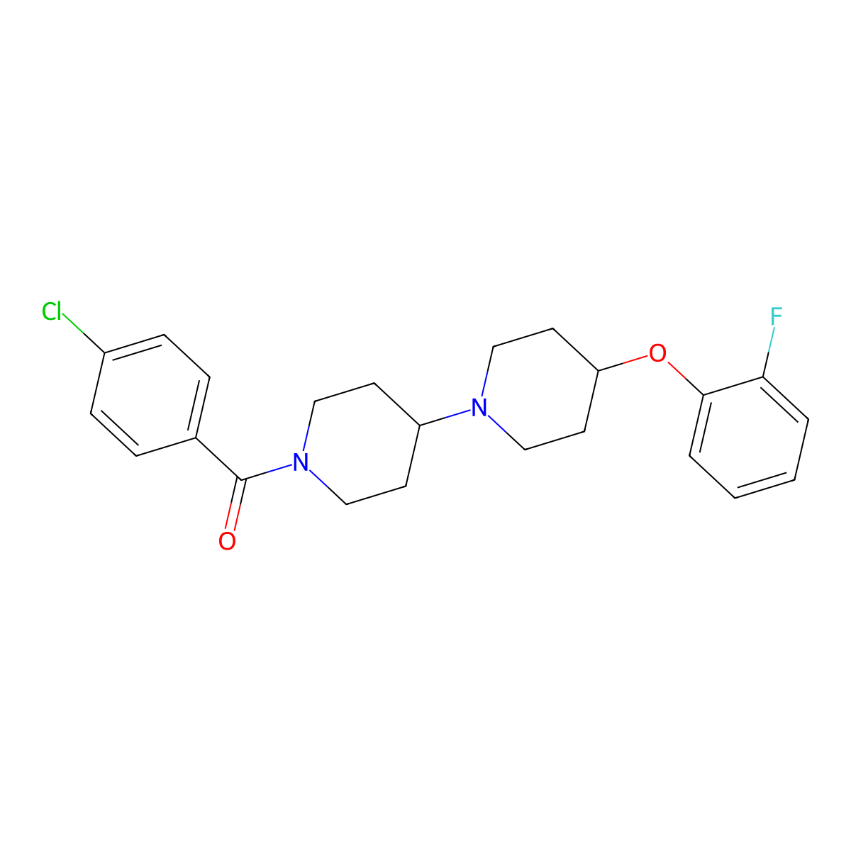 1'-(4-Chlorobenzoyl)-4-(2-fluorophenoxy)-1,4'-bipiperidine molecular structure, CAS 1705091-61-7