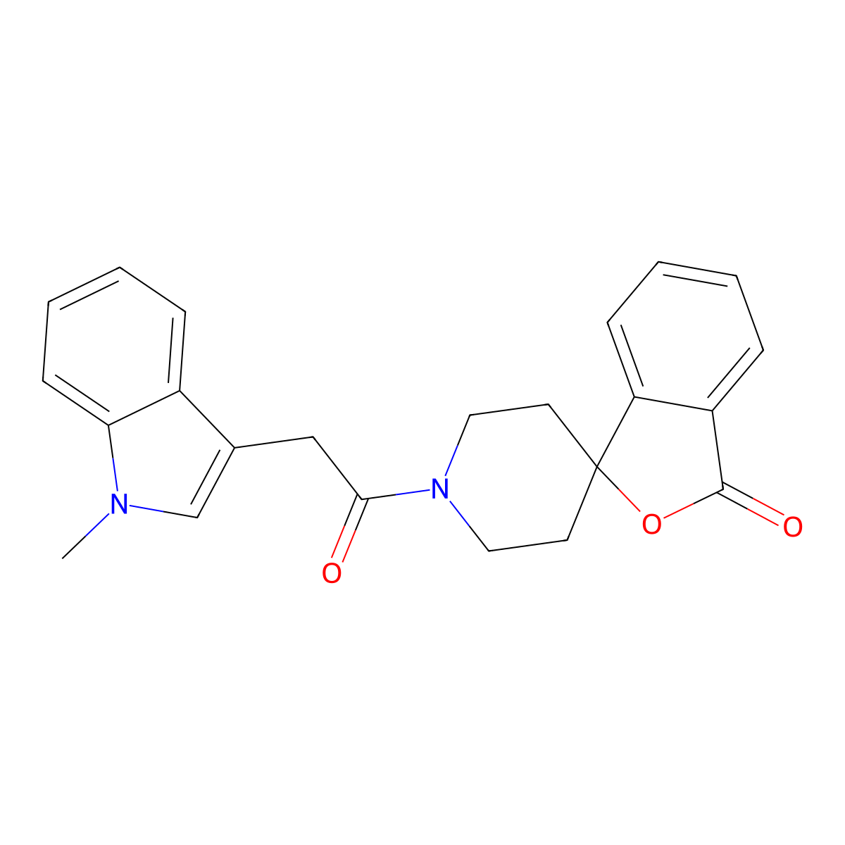 1'-(2-(1-methyl-1H-indol-3-yl)acetyl)-3H-spiro[isobenzofuran-1,4'-piperidin]-3-one molecular structure, CAS 1705091-64-0