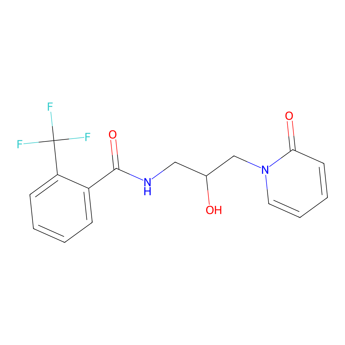 N-(2-hydroxy-3-(2-oxopyridin-1(2H)-yl)propyl)-2-(trifluoromethyl)benzamide molecular structure, CAS 1705094-63-8