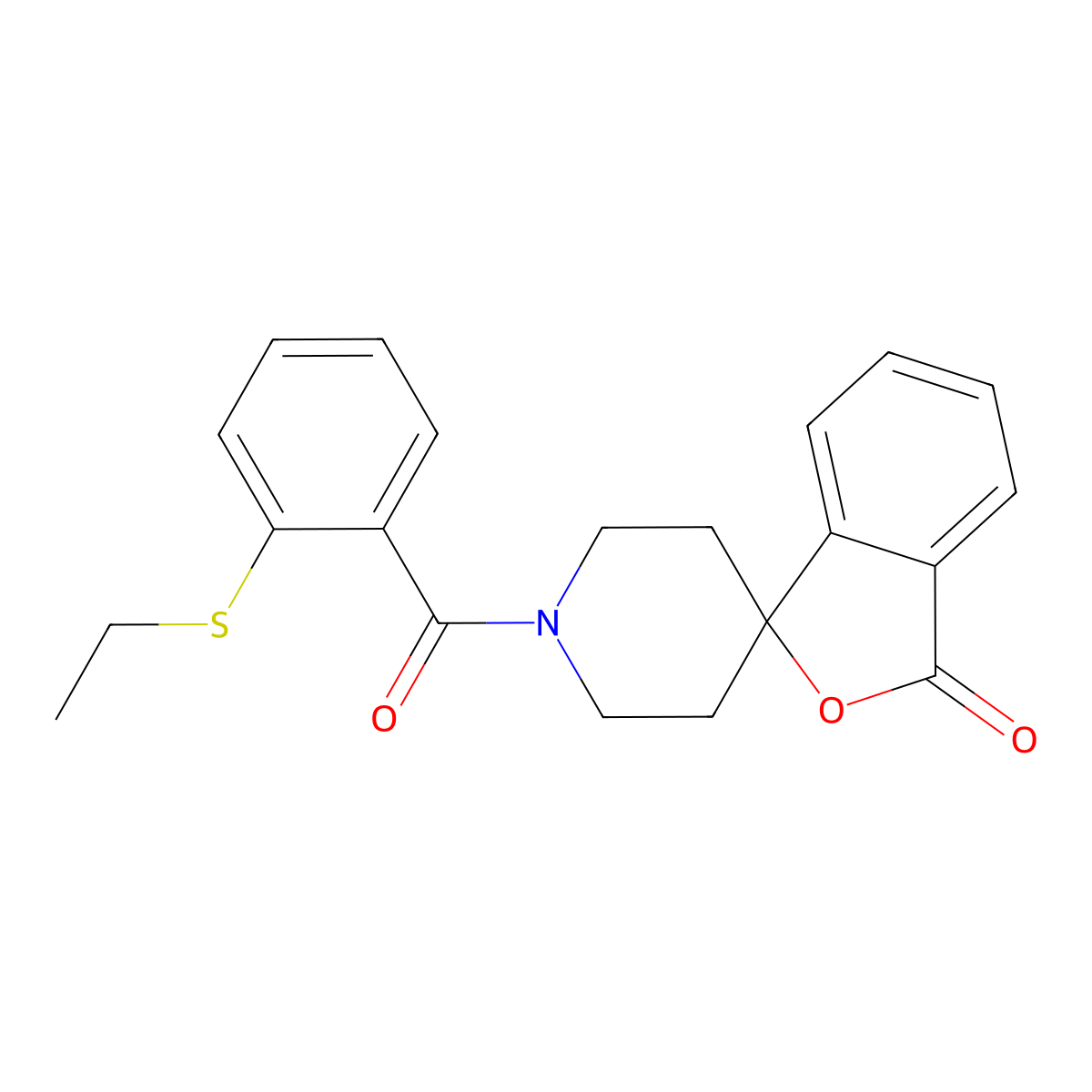 1'-[2-(ethylsulfanyl)benzoyl]-3H-spiro[2-benzofuran-1,4'-piperidine]-3-one molecular structure, CAS 1705096-47-4