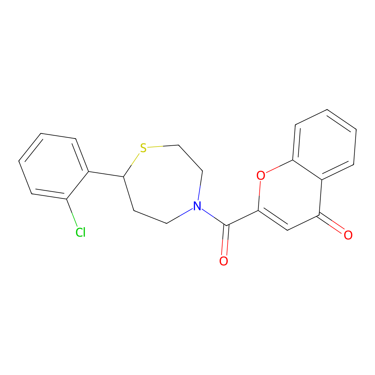 2-[7-(2-chlorophenyl)-1,4-thiazepane-4-carbonyl]-4H-chromen-4-one molecular structure, CAS 1705099-59-7