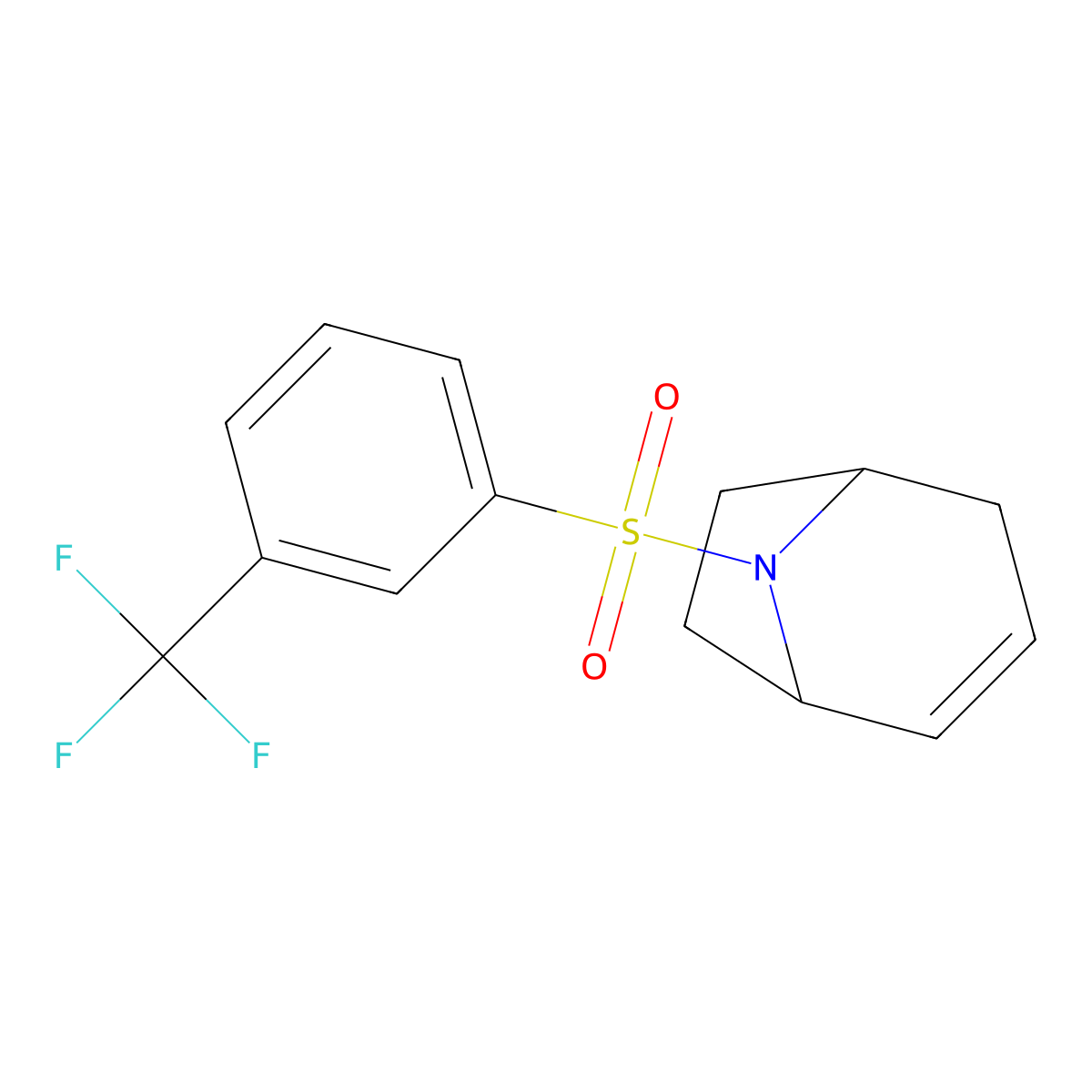 8-[3-(Trifluoromethyl)benzenesulfonyl]-8-azabicyclo[3.2.1]oct-2-ene molecular structure, CAS 1705099-98-4