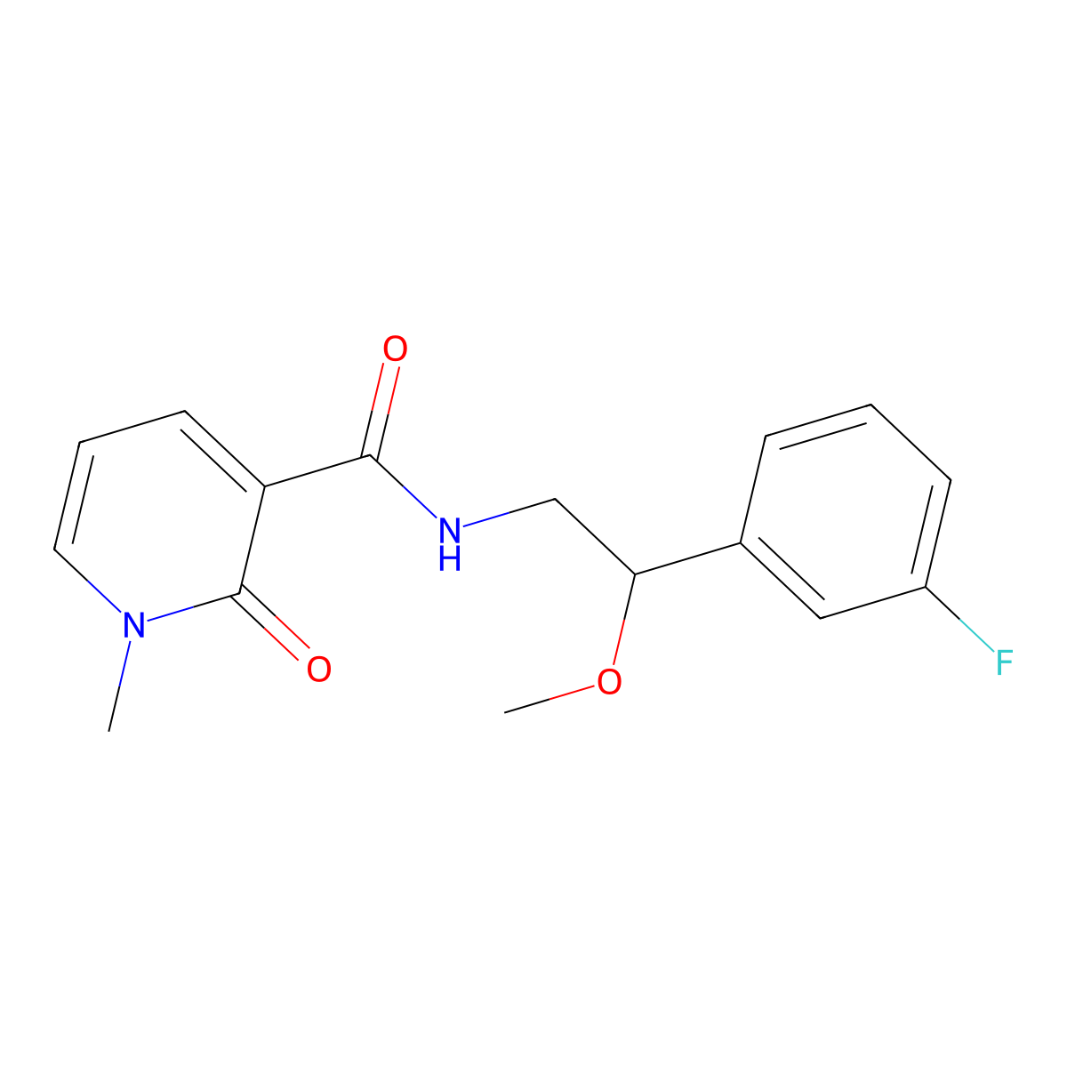 N-(2-(3-fluorophenyl)-2-methoxyethyl)-1-methyl-2-oxo-1,2-dihydropyridine-3-carboxamide molecular structure, CAS 1705100-08-8