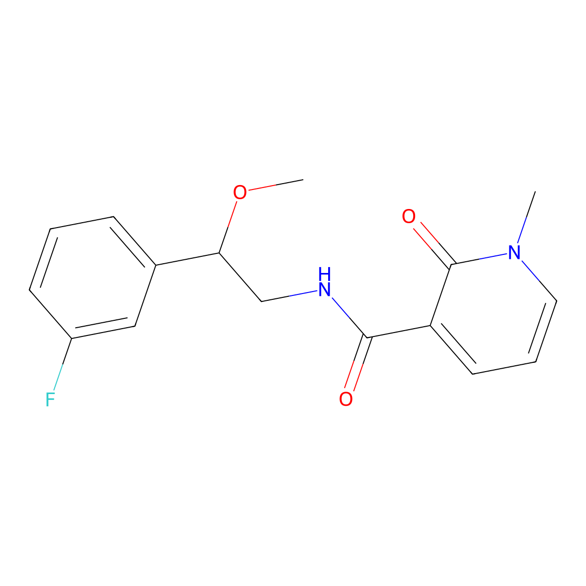 N-(2-(3-fluorophenyl)-2-methoxyethyl)-1-methyl-2-oxo-1,2-dihydropyridine-3-carboxamide molecular structure, CAS 1705100-08-8