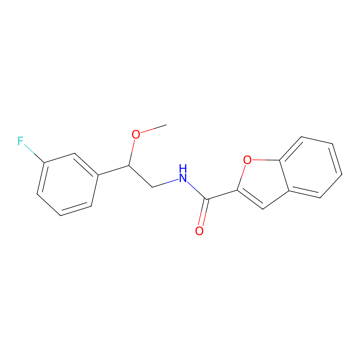 N-(2-(3-fluorophenyl)-2-methoxyethyl)benzofuran-2-carboxamide molecular structure, CAS 1705100-35-1