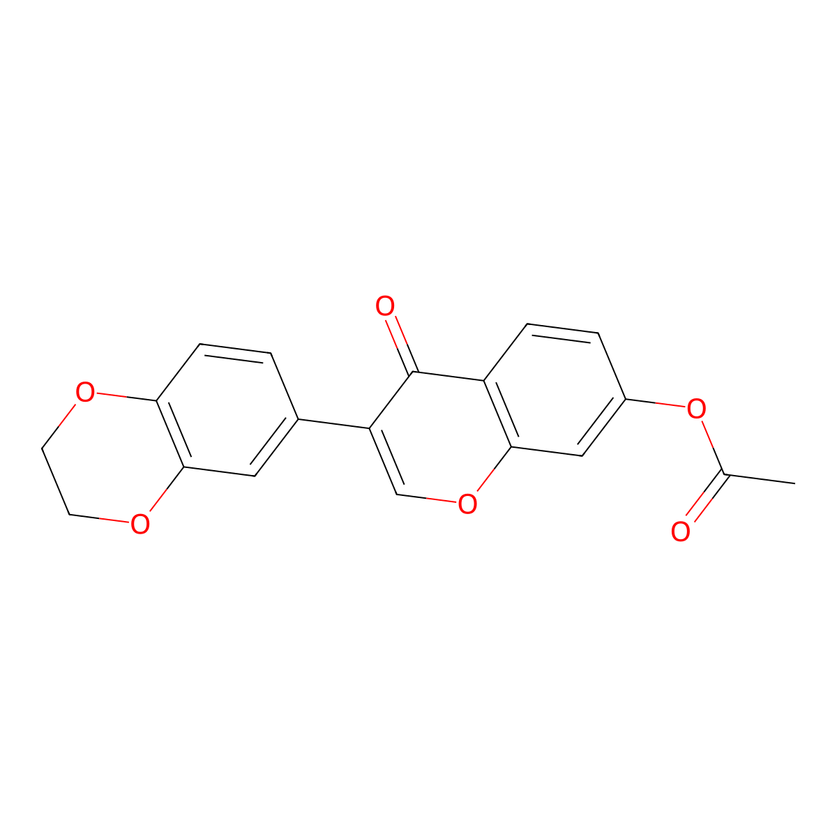 3-(2,3-dihydrobenzo[b][1,4]dioxin-6-yl)-4-oxo-4H-chromen-7-yl acetate molecular structure, CAS 170511-24-7