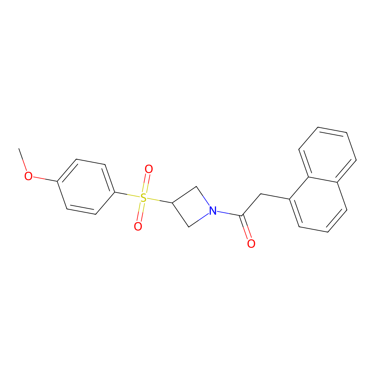 1-(3-((4-Methoxyphenyl)sulfonyl)azetidin-1-yl)-2-(naphthalen-1-yl)ethanone molecular structure, CAS 1705147-97-2