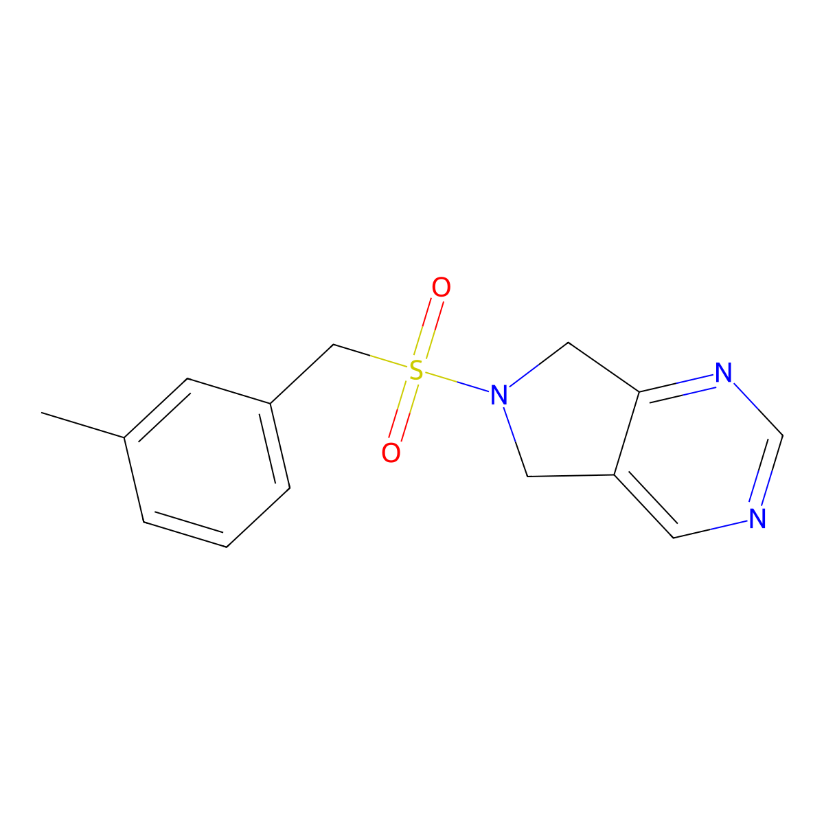 6-[(3-methylphenyl)methanesulfonyl]-5H,6H,7H-pyrrolo[3,4-d]pyrimidine molecular structure, CAS 1705149-15-0