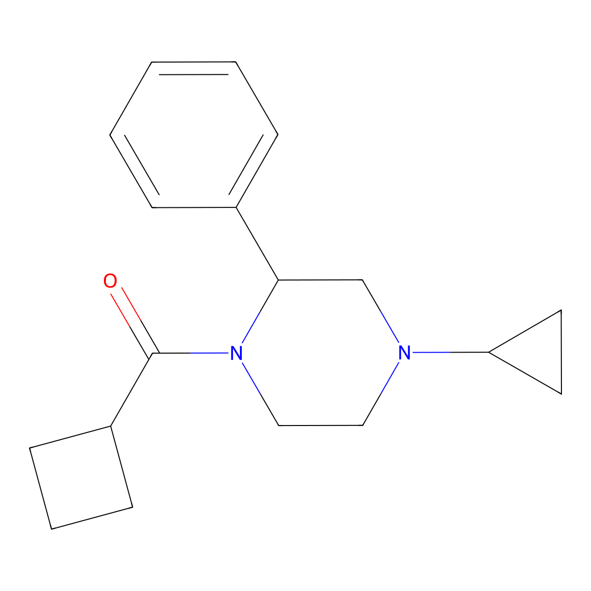 1-Cyclobutanecarbonyl-4-cyclopropyl-2-phenylpiperazine molecular structure, CAS 1705153-95-2