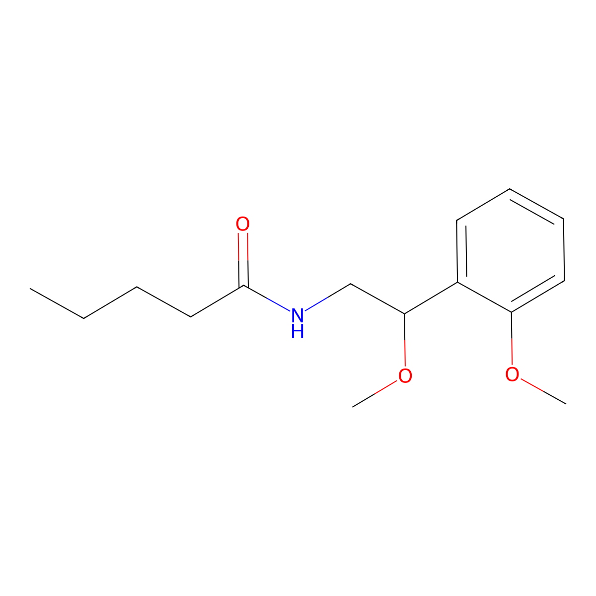 N-[2-methoxy-2-(2-methoxyphenyl)ethyl]pentanamide molecular structure, CAS 1705158-60-6