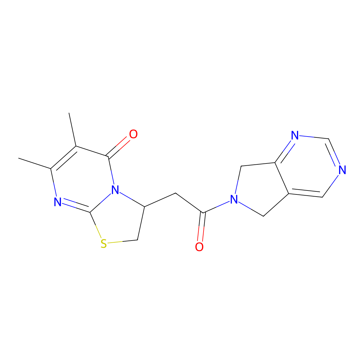 6,7-dimethyl-3-(2-oxo-2-(5H-pyrrolo[3,4-d]pyrimidin-6(7H)-yl)ethyl)-2H-thiazolo[3,2-a]pyrimidin-5(3H)-one molecular structure, CAS 1705164-88-0