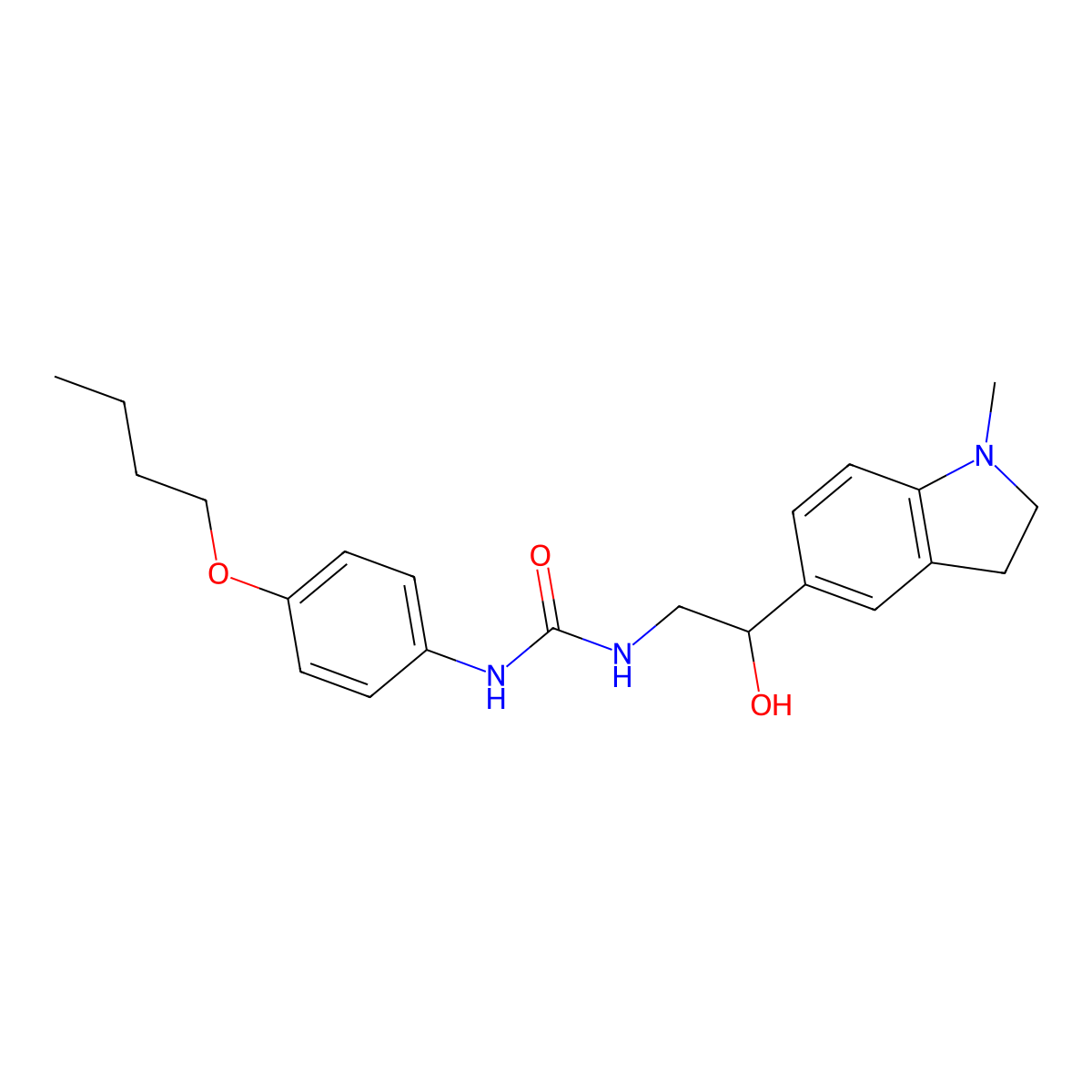 1-(4-Butoxyphenyl)-3-(2-hydroxy-2-(1-methylindolin-5-yl)ethyl)urea molecular structure, CAS 1705165-55-4