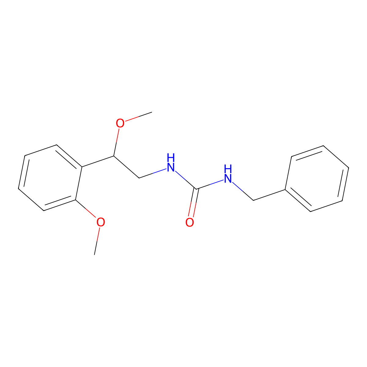 1-Benzyl-3-[2-methoxy-2-(2-methoxyphenyl)ethyl]urea molecular structure, CAS 1705169-01-2