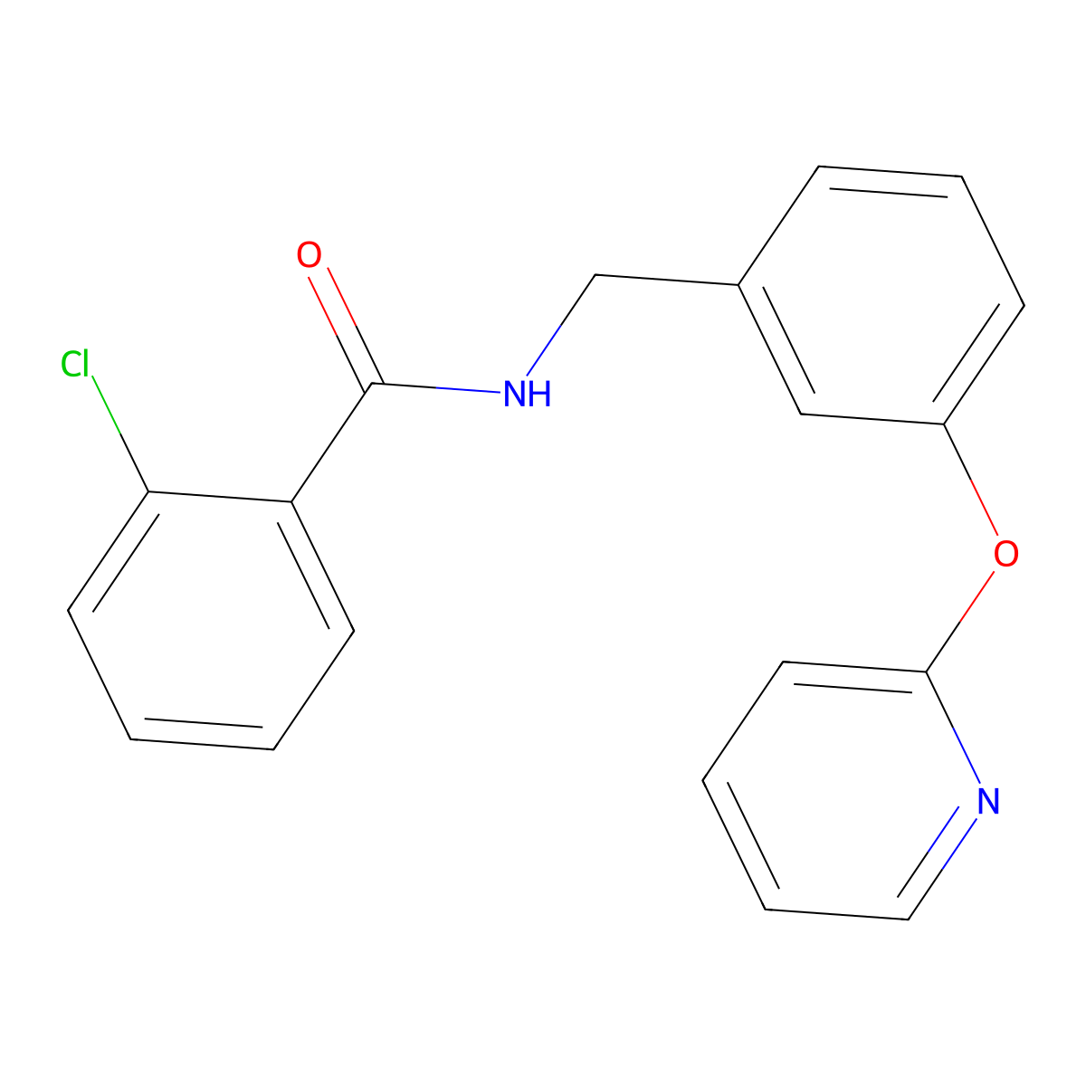 2-chloro-N-(3-(pyridin-2-yloxy)benzyl)benzamide molecular structure, CAS 1705171-62-5
