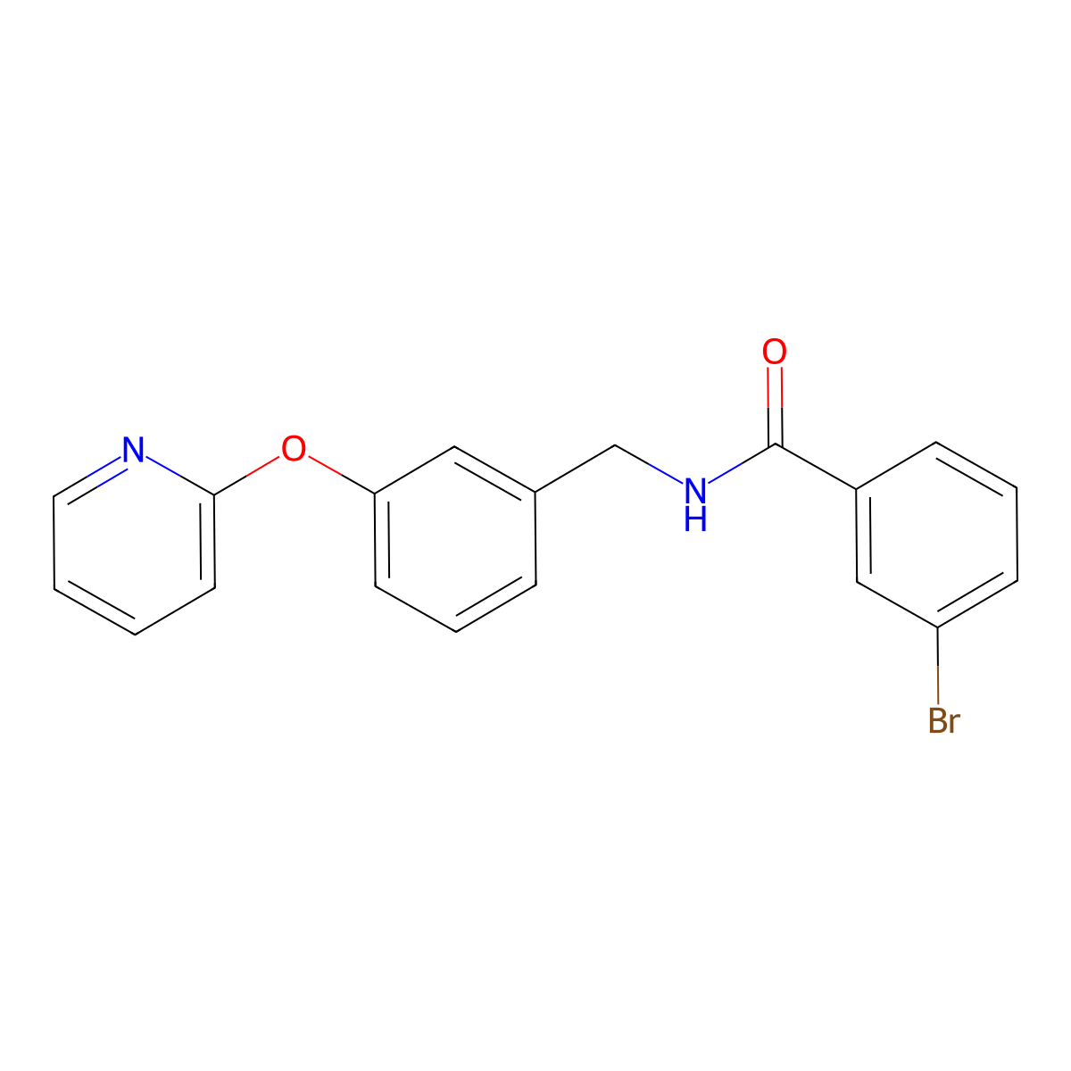 3-bromo-N-(3-(pyridin-2-yloxy)benzyl)benzamide molecular structure, CAS 1705171-75-0